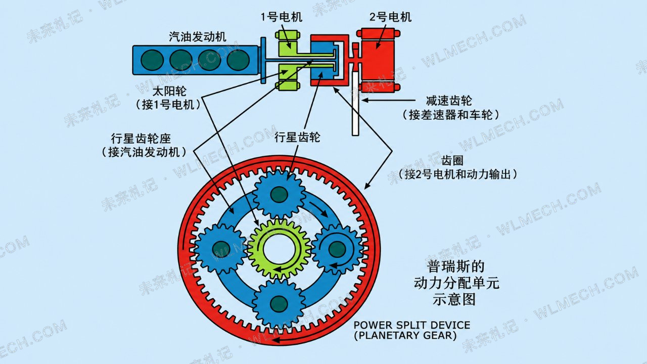 比亚迪为什么开始研究功率分流?这套行星排会进入第六代DM-i吗?配图 16