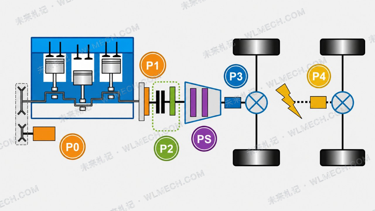 发动机3挡、纯电2挡,福田最新P1+P3混动系统深度解析配图 3